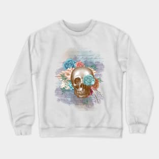 Blue Rose Boho Skull Crewneck Sweatshirt